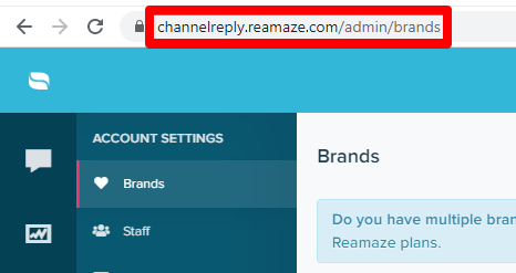 The URL on a Re:amaze Account