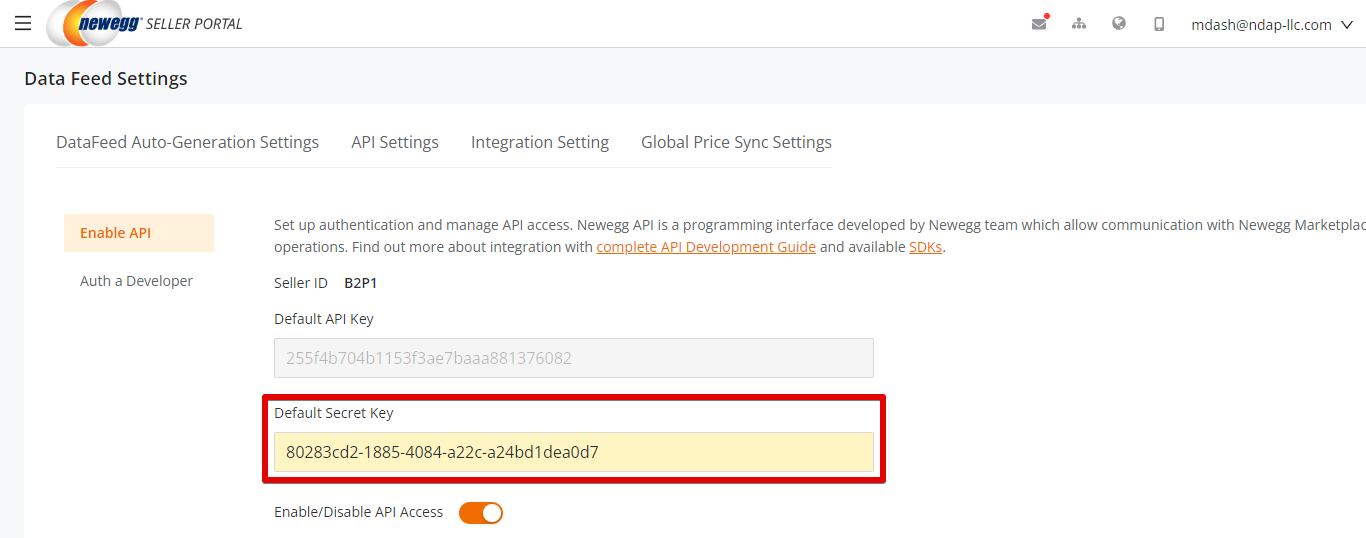 Default Secret Key in Newegg