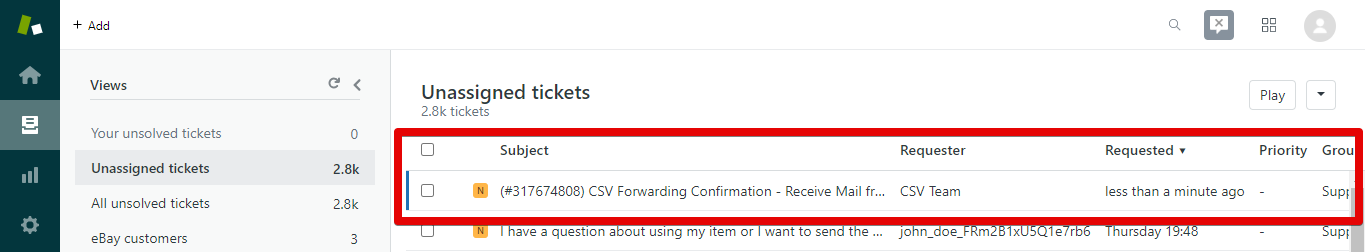 Forwarding Verification Email in Zendesk