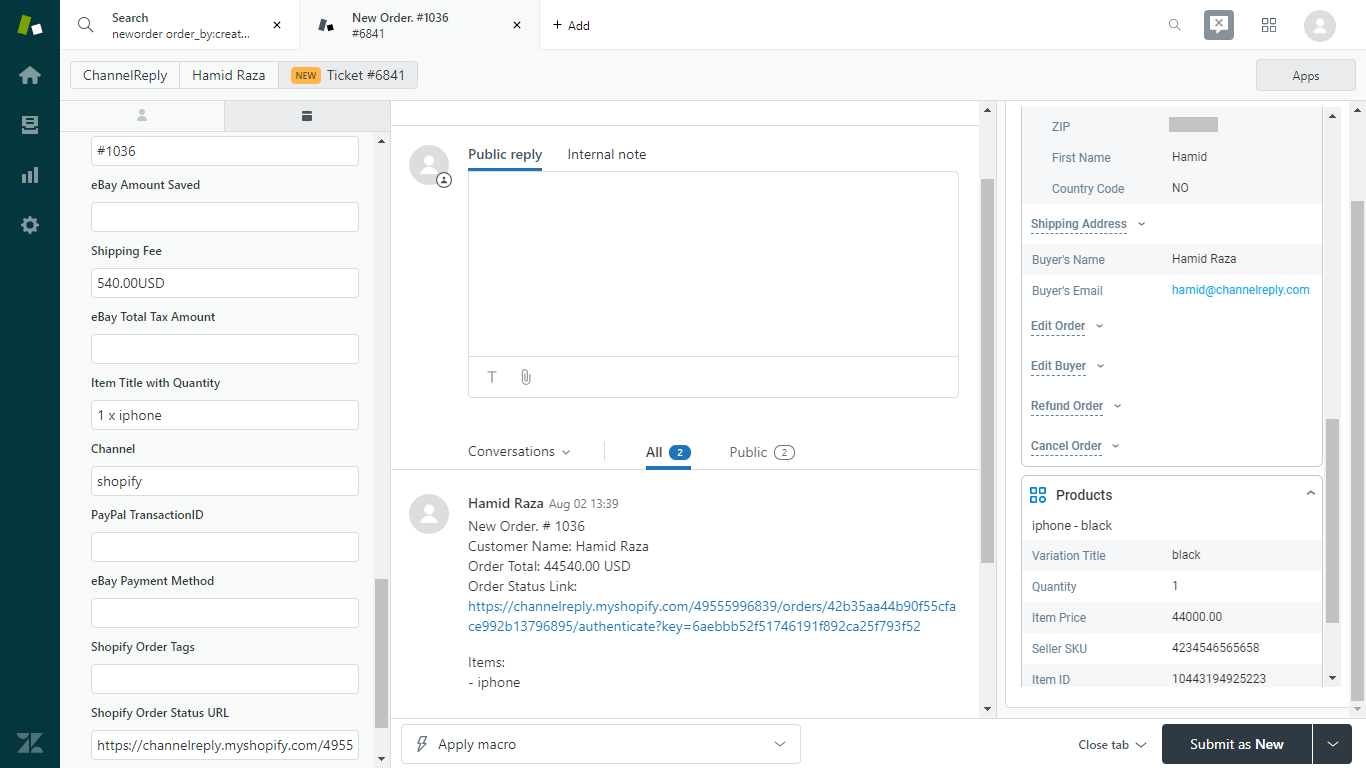 Shopify Order Notification with ChannelReply, Part 3