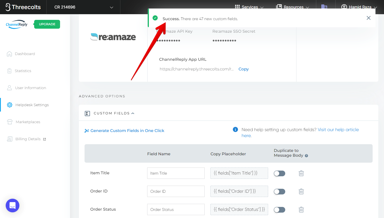 Generate Custom Fields in One Click Results