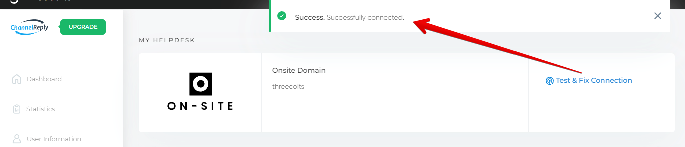 Test & Fix Connection Successful