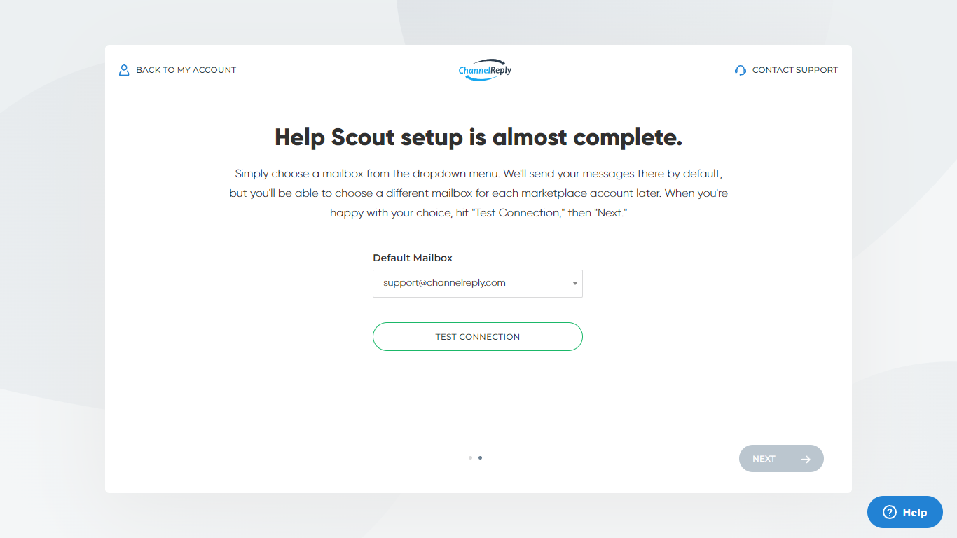 Default Mailbox Selection Screen
