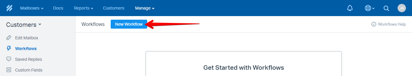 New Workflow Button
