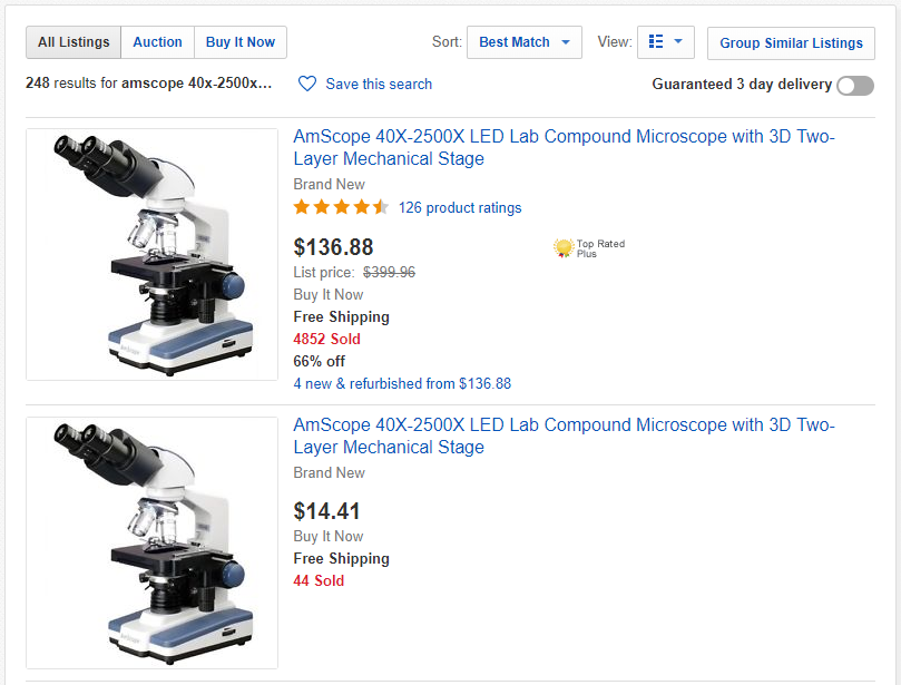 Standard eBay Listings