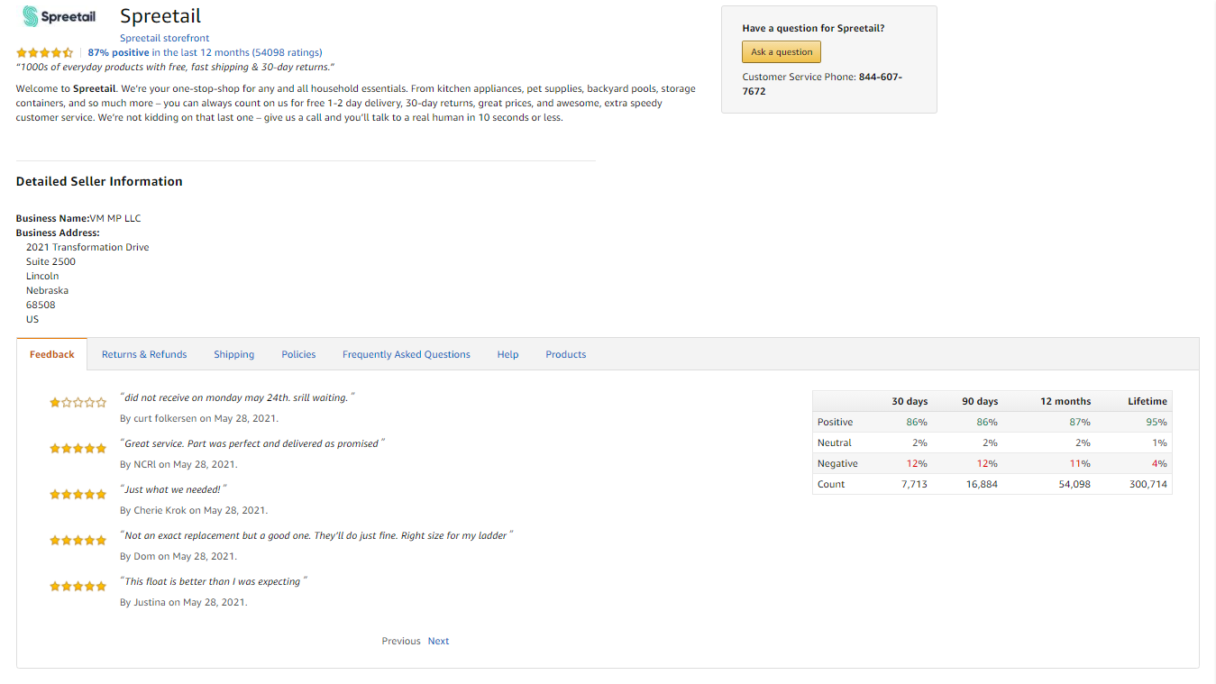 Amazon Feedback