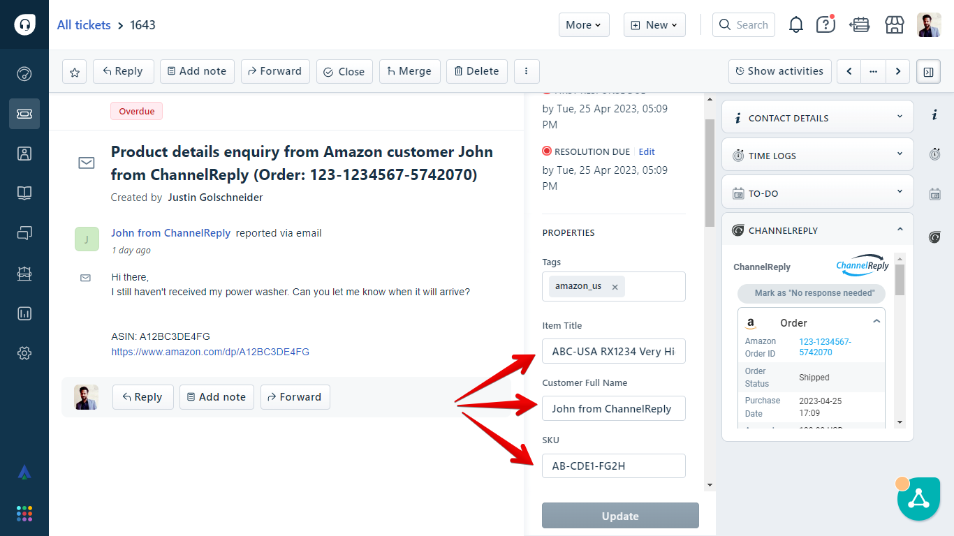 ChannelReply Custom Fields in Freshdesk