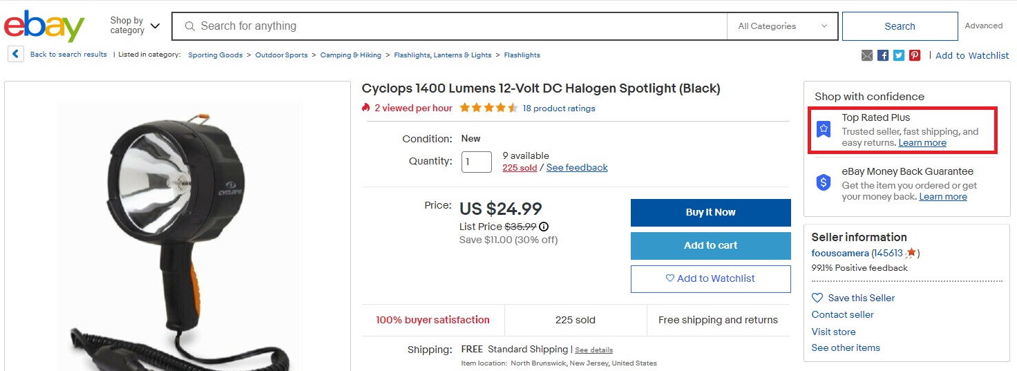 Top Rated Seller on eBay