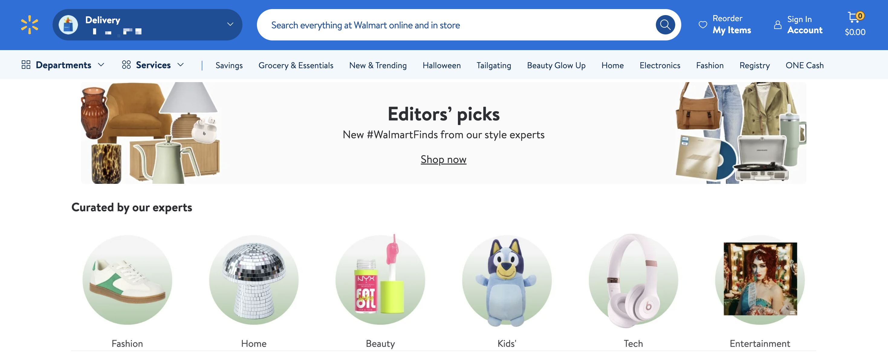 Walmart's new and trending page
