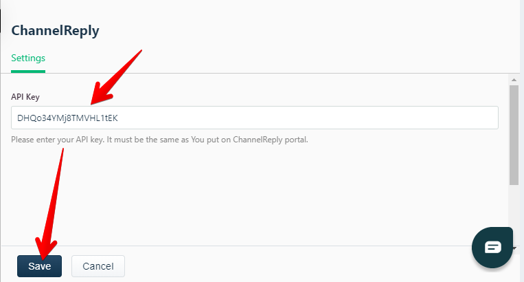 API Key Field in the ChannelReply Freshdesk App