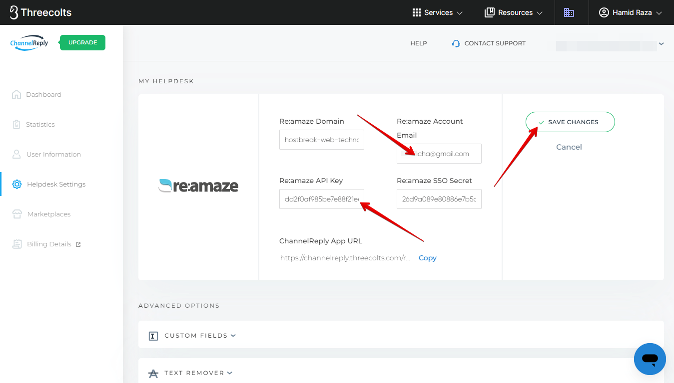 How to Edit Re:amaze Settings in ChannelReply