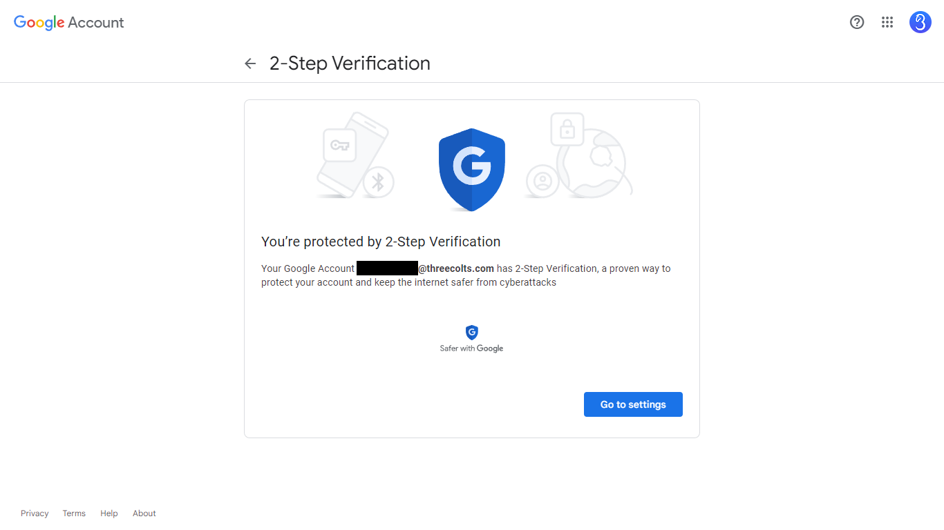 2-Step Verification Enabled in Google Account