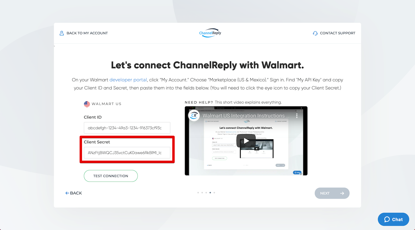 Paste Client Secret into Client Secret Field