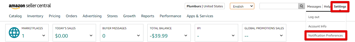 Amazon Notification Preferences