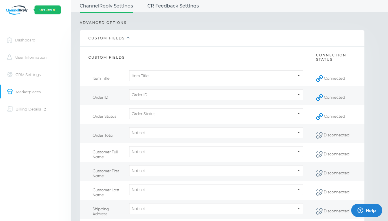 Help Scout Custom Field Settings in ChannelReply