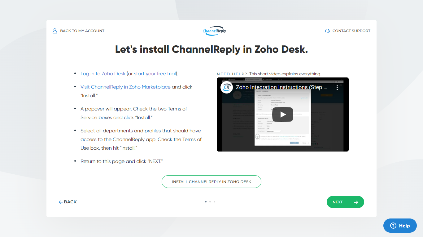 ChannelReply app installation walkthrough