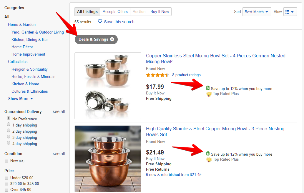 eBay Promotions Made with the Promotions Manager