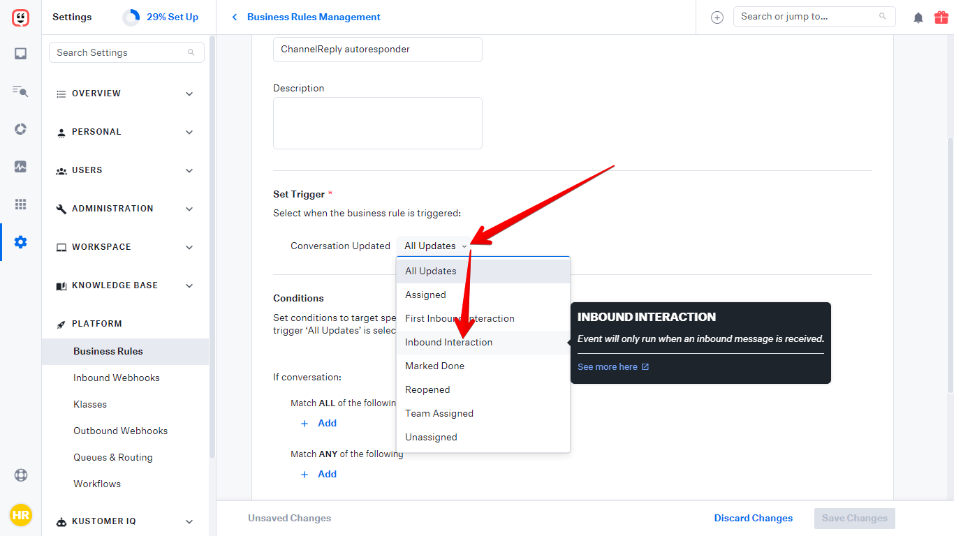 Inbound Interaction under All Updates