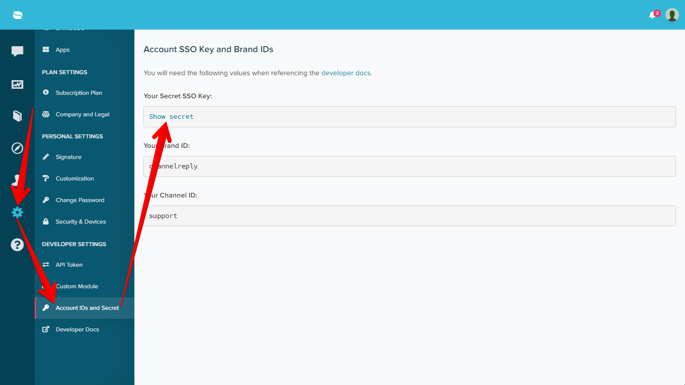 Where to Find Your SSO Secret in Re:amaze
