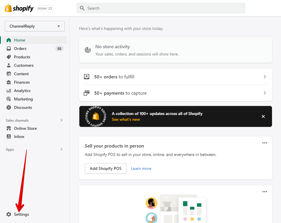 Settings in Shopify