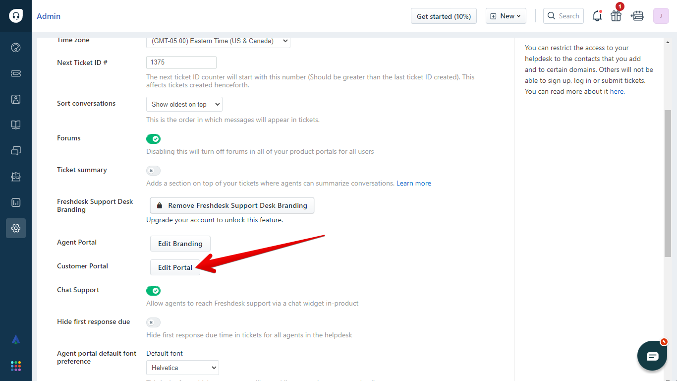 Edit Portal Button