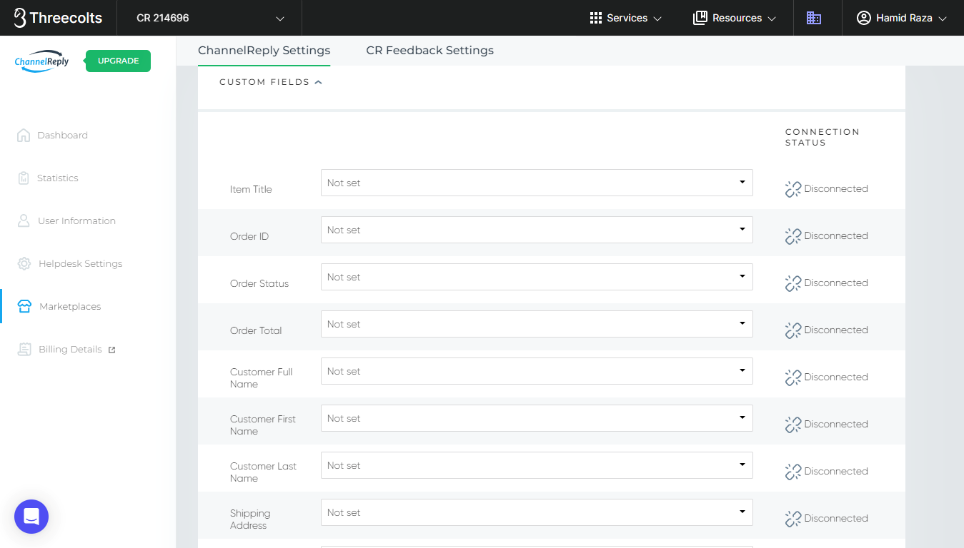 Help Scout Custom Fields Menu in ChannelReply