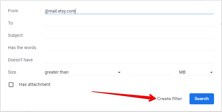 Create filter button