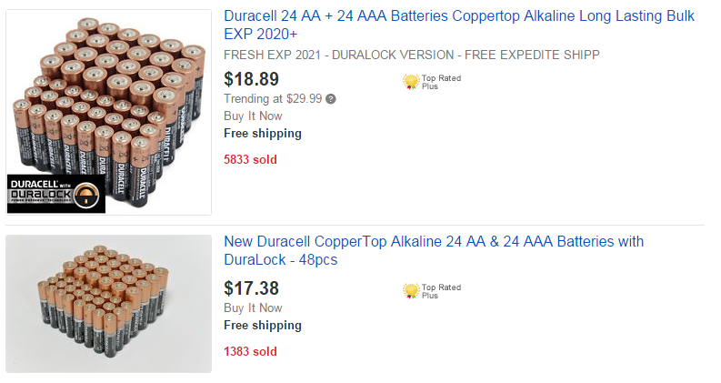 Batteries for Sale on eBay
