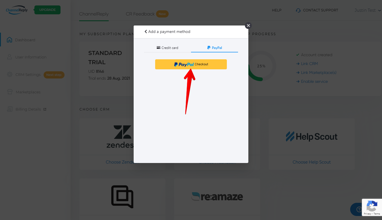 PayPal Checkout for ChannelReply