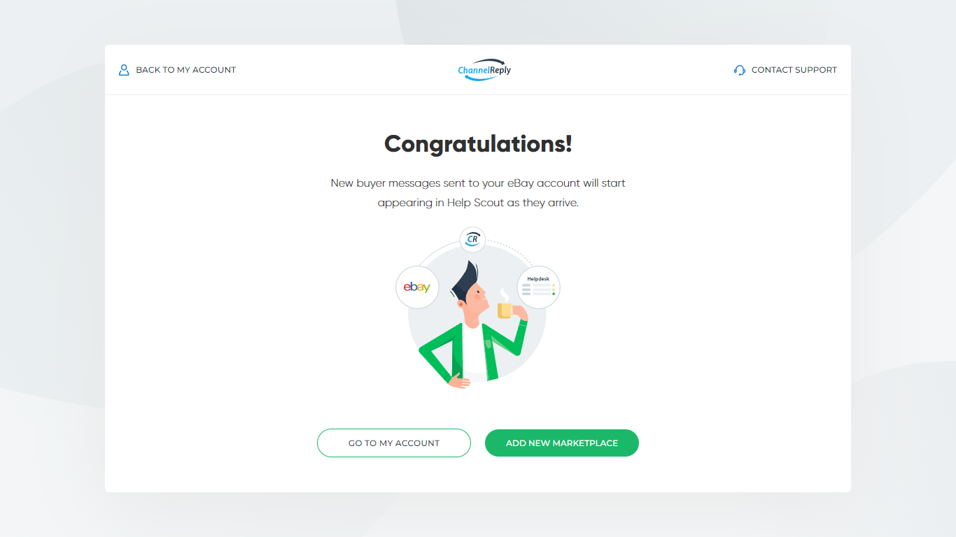 ChannelReply-eBay Integration Success Screen