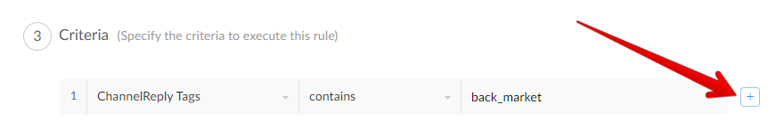 Blue plus sign for adding another criterion to an autoresponder