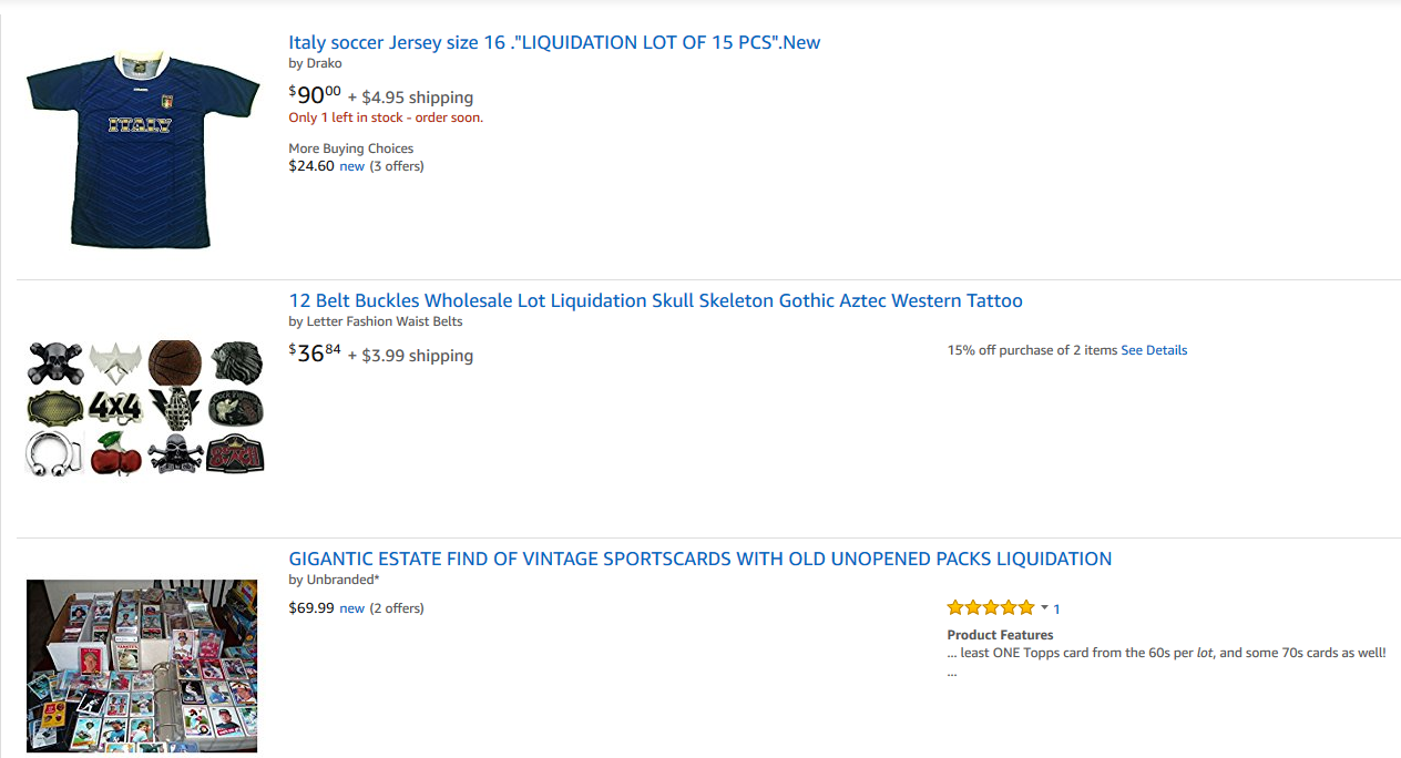 Liquidation on Amazon
