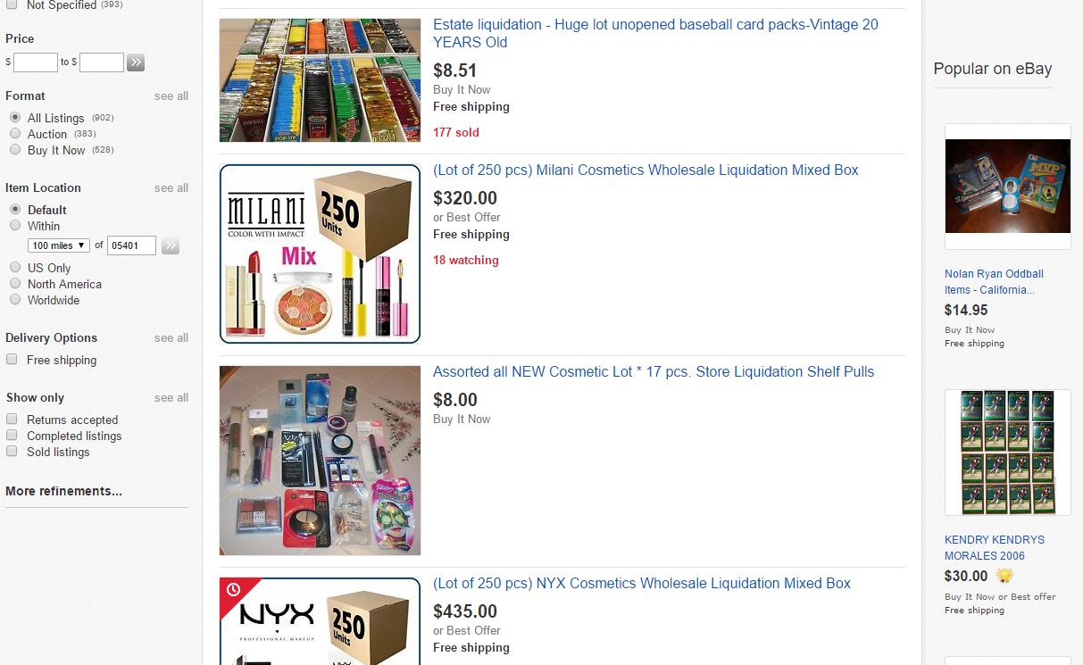 Liquidations on eBay