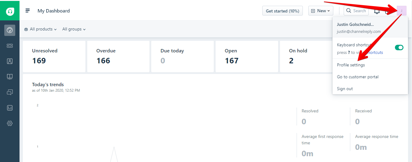 Freshdesk Profile Settings