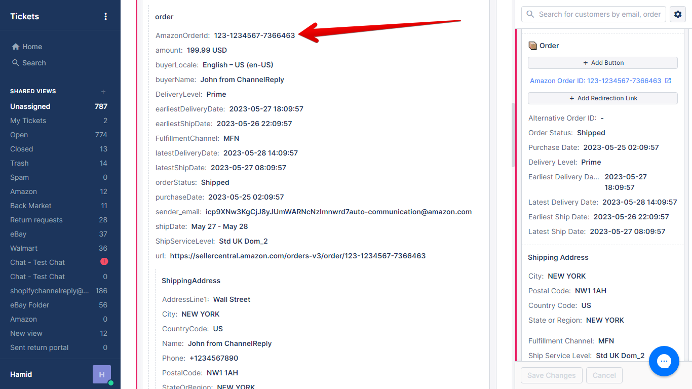 Amazon Order ID Gorgias Variable
