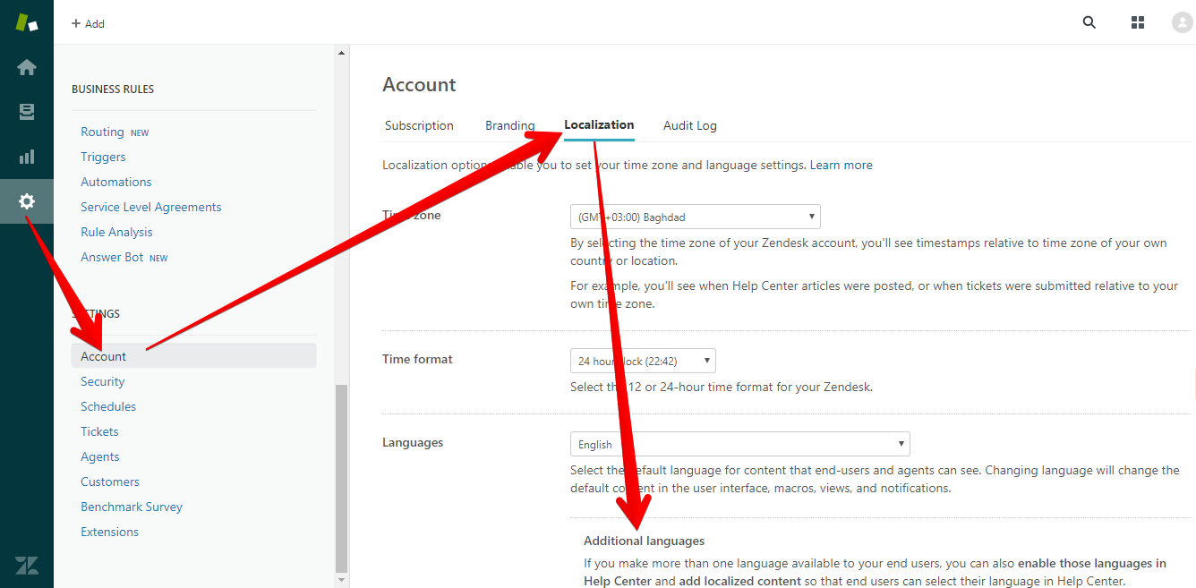 Adding Languages in Zendesk