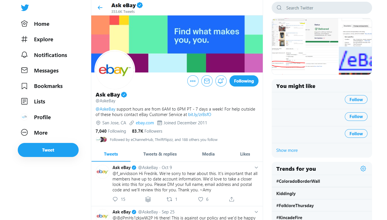 Ecommerce Customer Service over Twitter