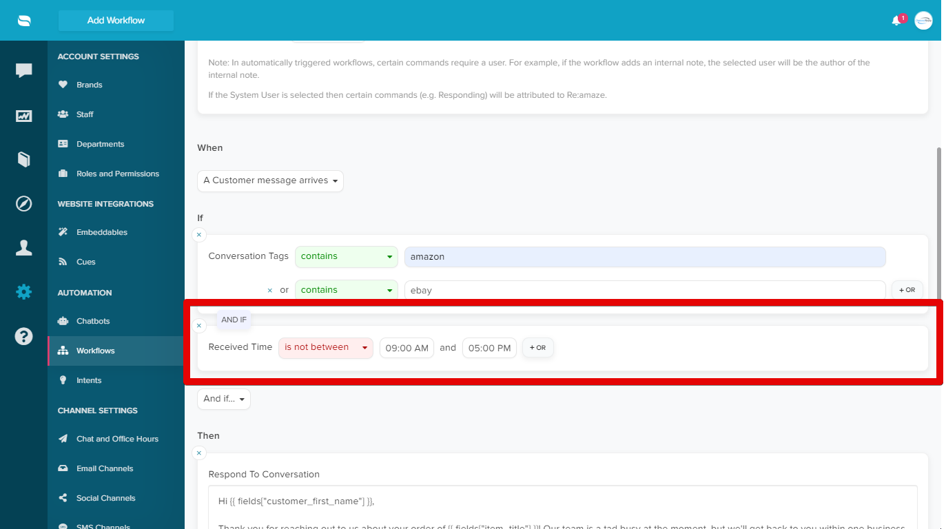 Using Business Hours in Autoresponder Workflows
