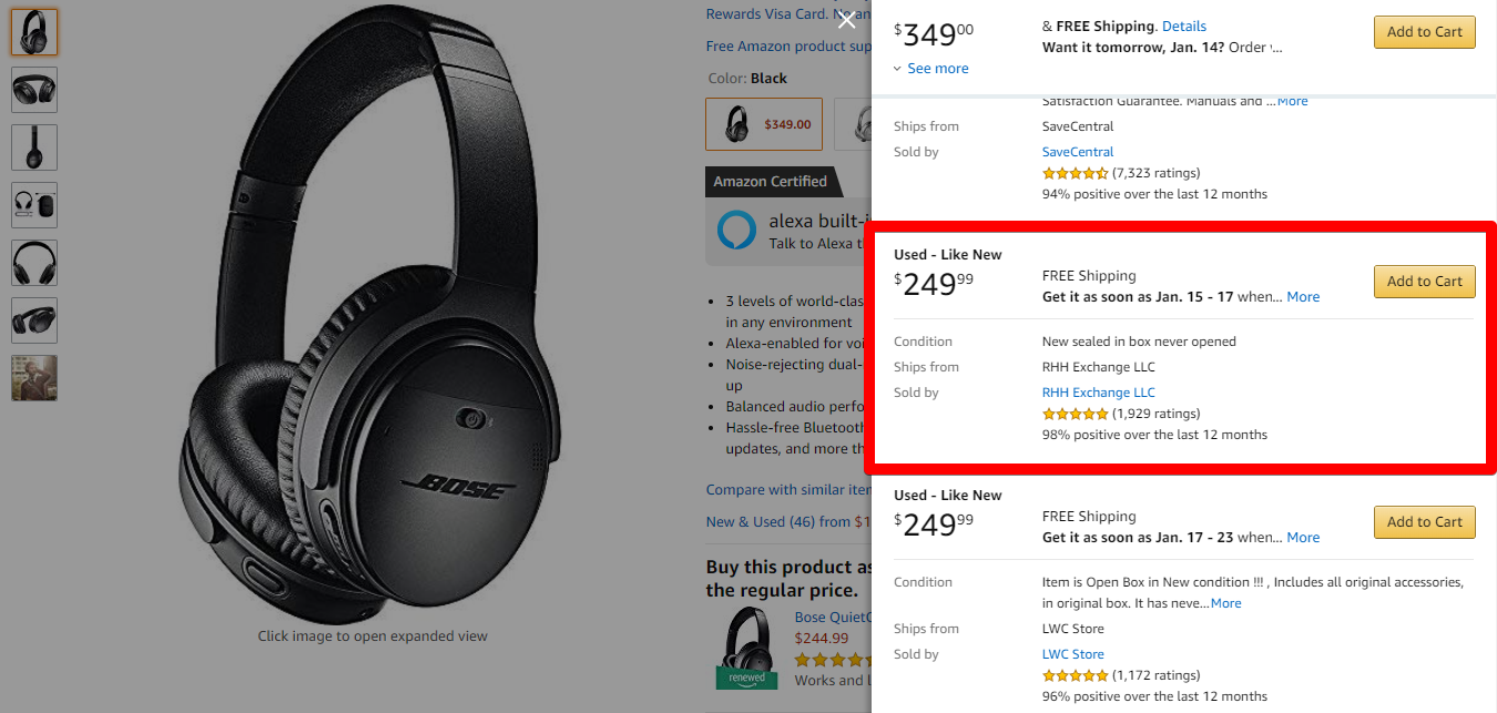 Bose Headphone Prices on Amazon