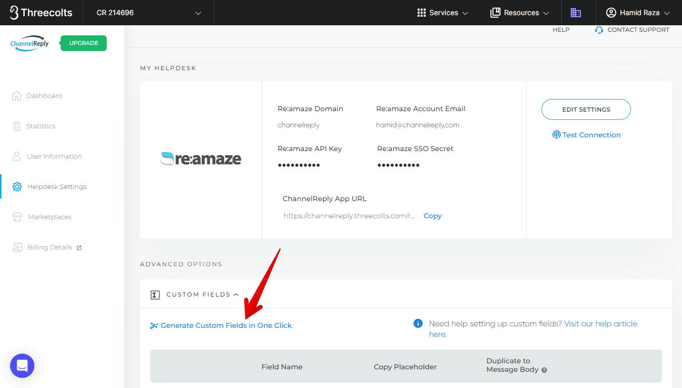 Generate Custom Fields in One Click Button