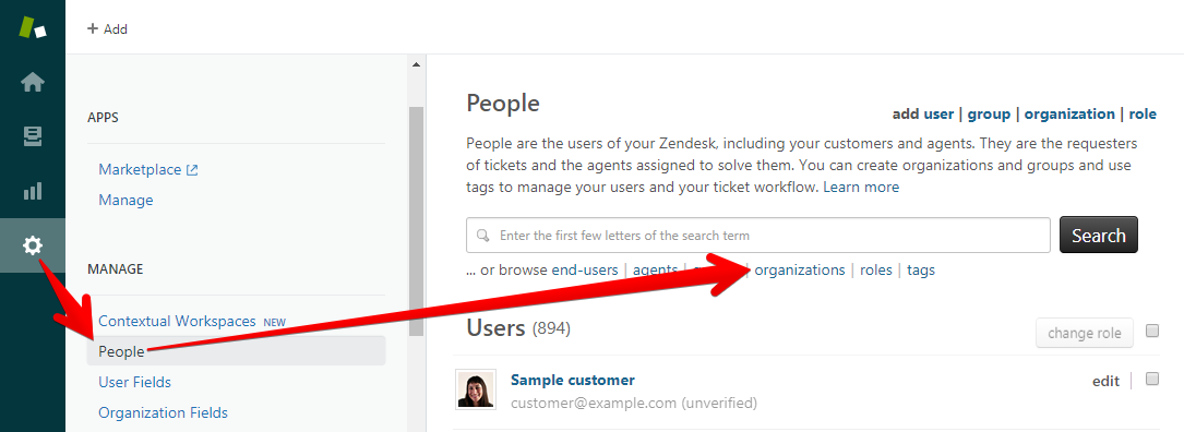 Where to Edit Organizations in Zendesk